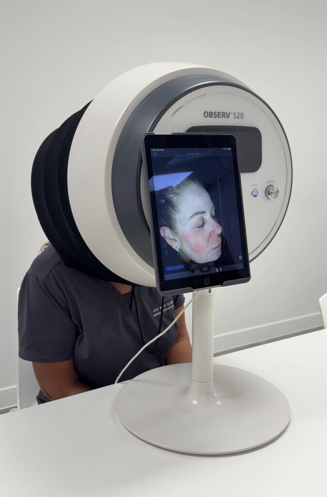 Skin analysis at Age With Elegance clinic