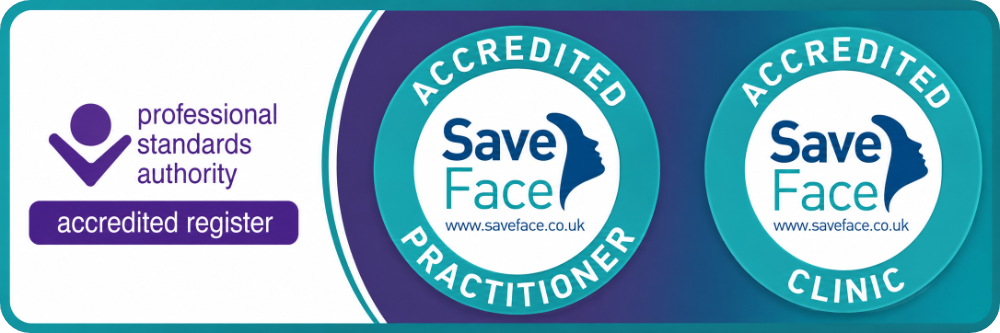 Professional Standards Authority accredited register and Save Face Accredited Practitioner and Clinic